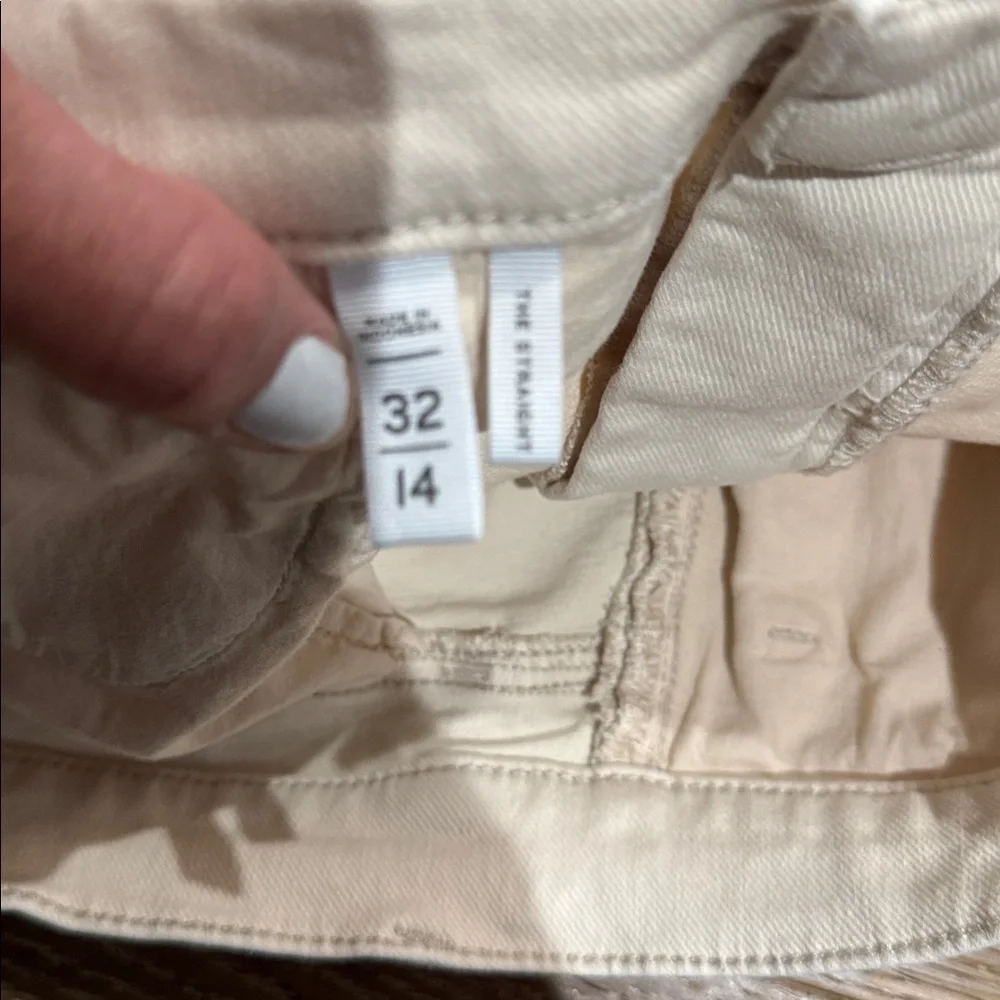 LOFT Straight Leg Pants Beige Cream Stretch Size 14 Neutral Capsule Wardrobe - Picture 6 of 7